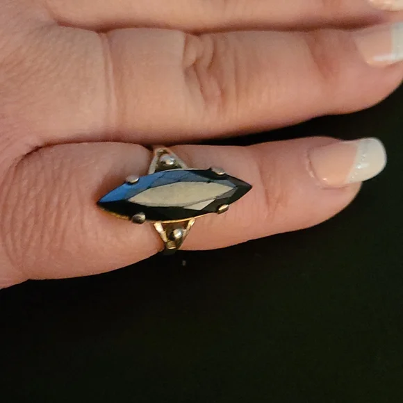 Vintage Tourmaline and Sterling Silver Ring Sz 6 - Picture 1 of 3